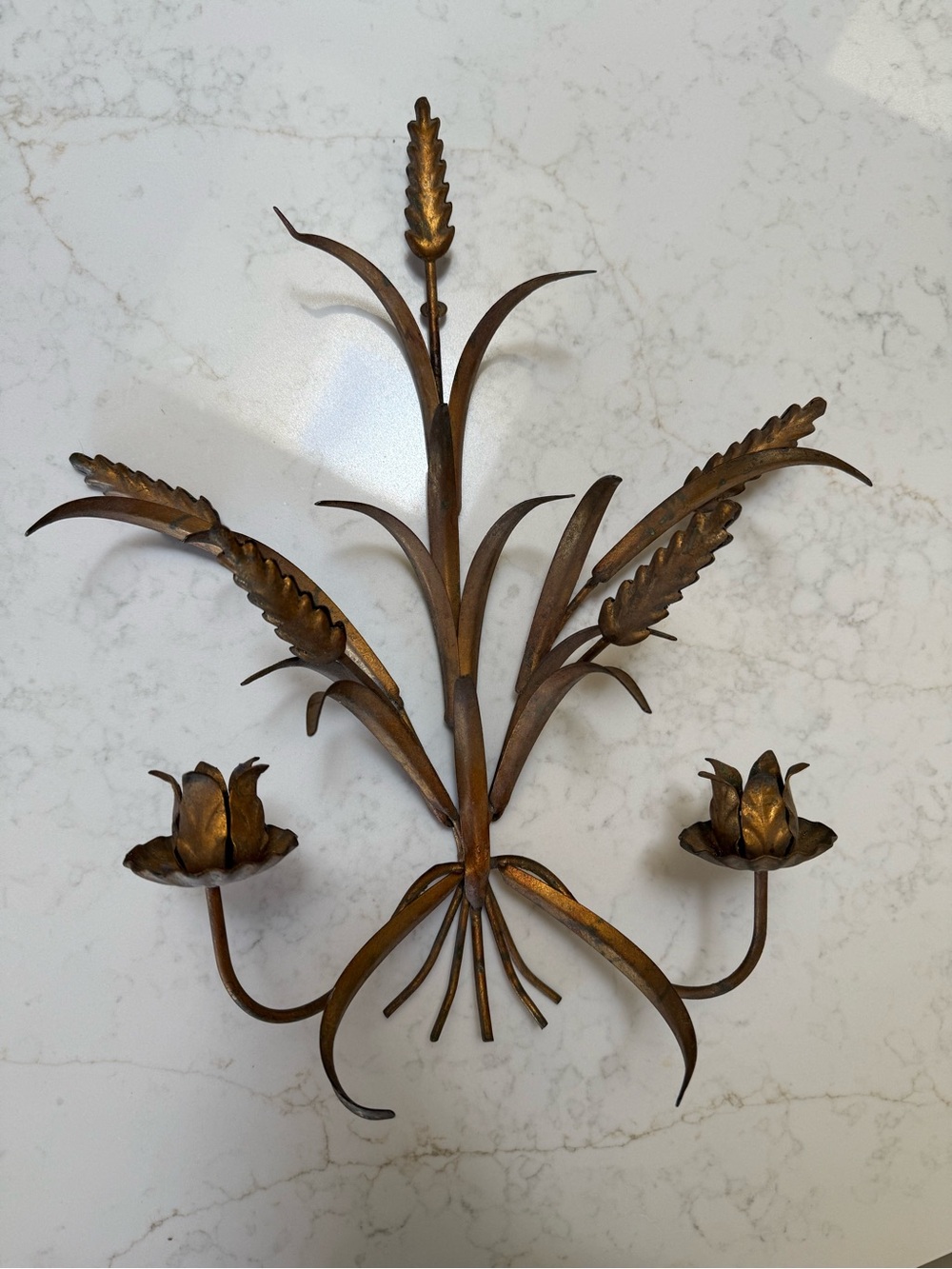 Nora Fenton Tole Sheath of Wheat Candle Wall Sconce